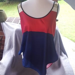 NEW RACHEL ROY DRESSY SILKY TANK TOP ASYMMETRICAL SHIRT
